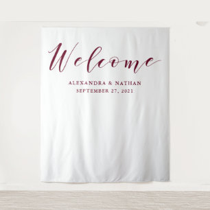 Marsala Script Wedding Backdrop Photo Booth Prop