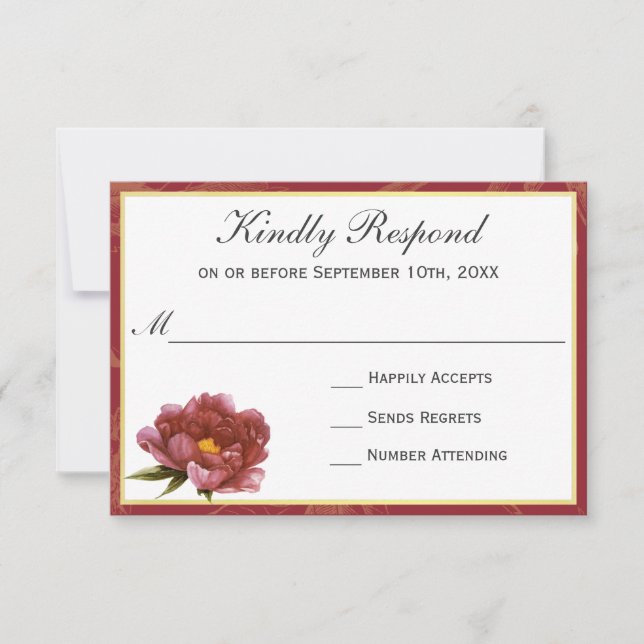 Marsala Splendor Watercolor Floral RSVP (Front)