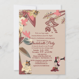 Marsala-wine Tasting Bachelorette Party Invitation