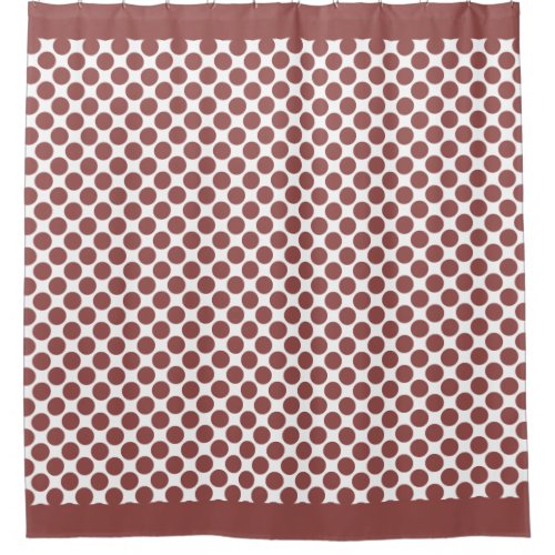 Marsala Winery Red Brown Polka Dots Shower Curtain