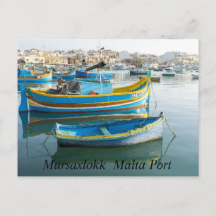Marsaxlokk Malta Port Postcard