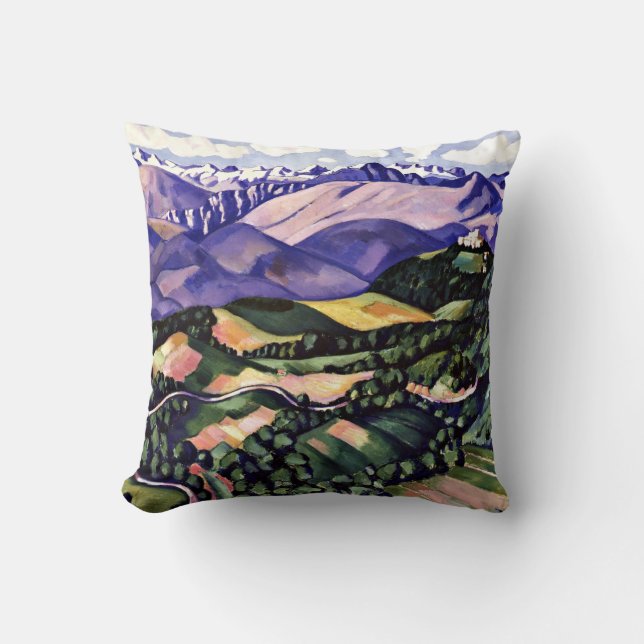 Marsden Hartley - Purple Mountains, Venice Throw Pillow (Front)