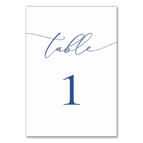 Marseille Bleu and White Minimalist Table Number