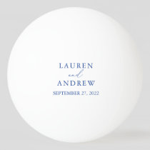 Marseille Bleu and White Wedding Personalized Ping Pong Ball
