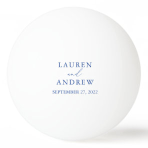 Marseille Bleu and White Wedding Personalized Ping Pong Ball