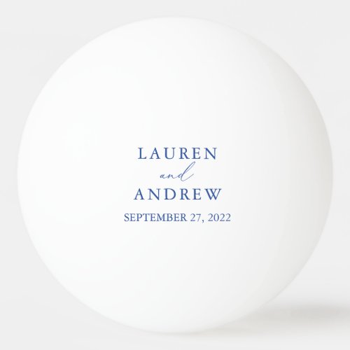 Marseille Bleu and White Wedding Personalized Ping Pong Ball