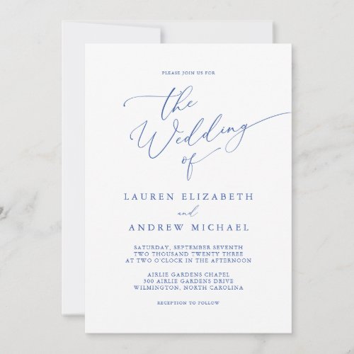 Marseille Bleu Elegant Wedding Invitation
