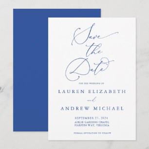 Marseille Bleu Minimalist Save the Date Invitation