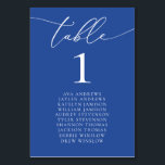 Marseille Bleu Minimalist Seating Table Number<br><div class="desc">Beautiful,  elegant,  modern and minimalist,  table number card. Fully customizable. **PLEASE NOTE: To order,  simply adjust your table number and names. Then add each number to your cart separately. Check out once you are finished.</div>