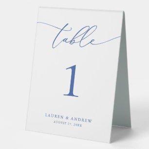 Marseille Bleu Minimalist Wedding   Event Custom Table Tent