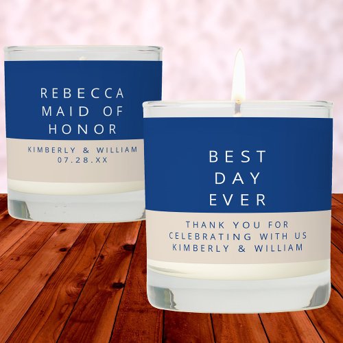 Marseille Bleu Simple Modern Chic Wedding Decor Scented Candle