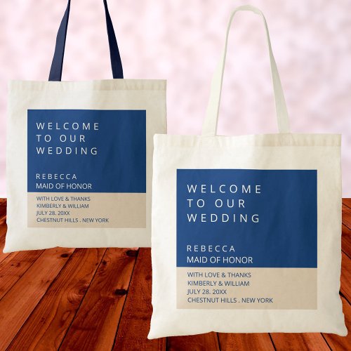 Marseille Bleu Wedding Bridal Party Chic Welcome Tote Bag