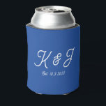 Marseille Bleu Wedding Favor Monogrammed Can Cooler<br><div class="desc">Our Wedding Favor Monogrammed Can Cooler is the ideal choice for beach weddings, wedding brunch, backyard celebrations, and outdoor events. These personalized wedding favors for guests effortlessly blend functionality with elegance, providing a practical keepsake that keeps drinks cold while adding a personal touch to your special day. Featuring a sleek...</div>