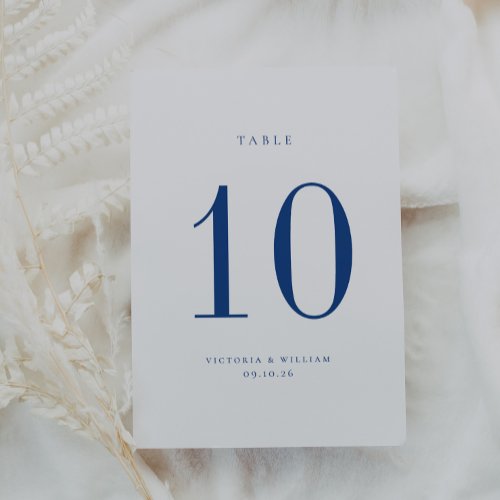 Marseille Bleu Wedding Table Number Card