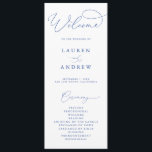 Marseille Bleu & White Elegant Minimalist Wedding Program<br><div class="desc">Beautiful minimalist and classic,  our Marseille Bleu and White Minimalist Wedding Program will be beautiful for your order of service. Fully customizable with all of your wedding program information.</div>