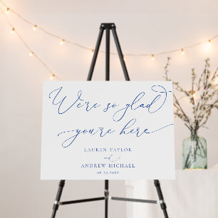 Marseille Bleu & White Glad You're Here Foam Board