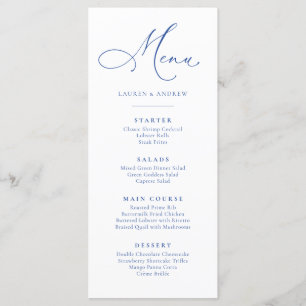 Marseille Bleu & White Minimalist Simple Flat Menu