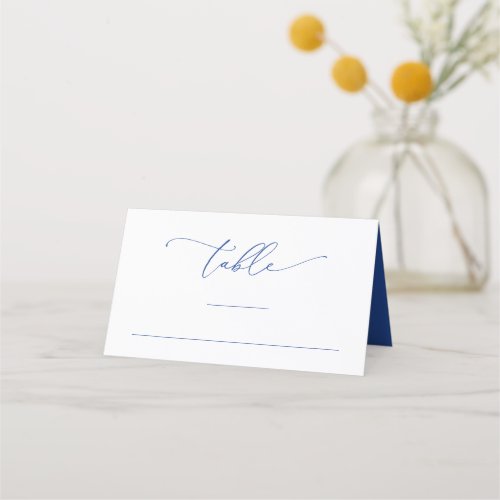 Marseille Bleu  White Wedding Table Number Place Card