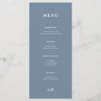 Marseille Blue Wedding Menu