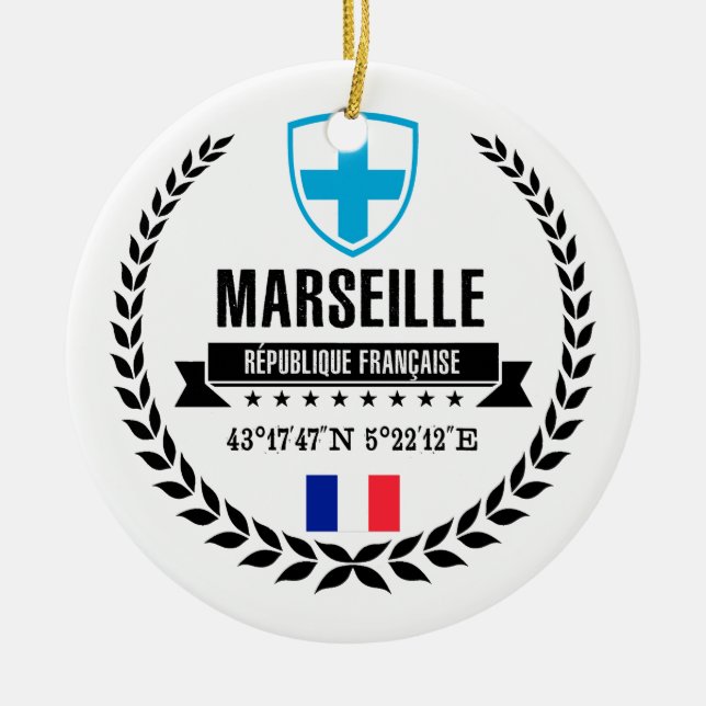 Marseille Ceramic Ornament (Front)