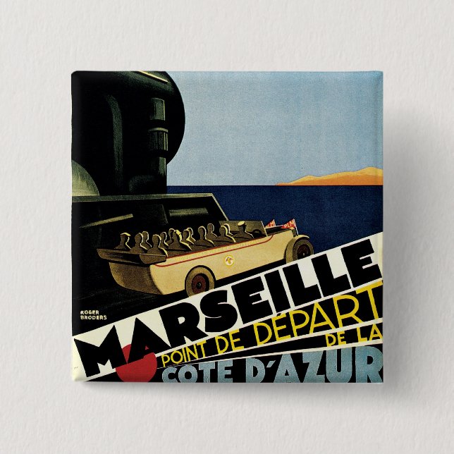 Marseille ~ Cote D'Azur Pinback Button (Front)