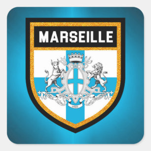 Marseille Flag Square Sticker