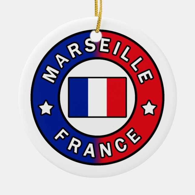 Marseille France Ceramic Ornament (Front)