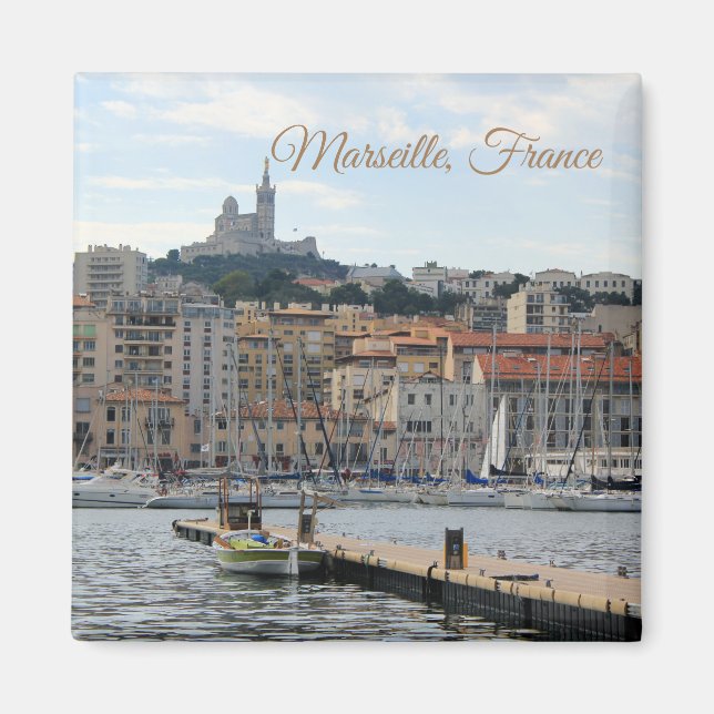 Marseille France Harbor Travel Magnet (Front)
