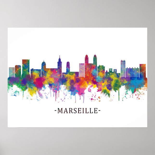Marseille France Skyline Poster (Front)