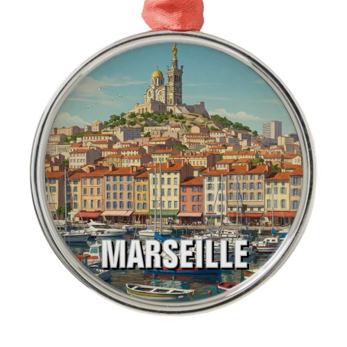 Marseille France Travel Metal Ornament