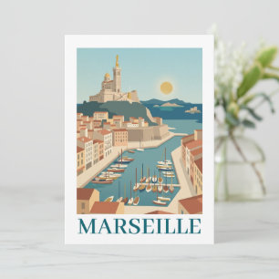 Marseille France Vintage Minimalist Travel Card