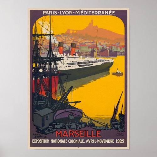 Marseille France Vintage Poster 1922