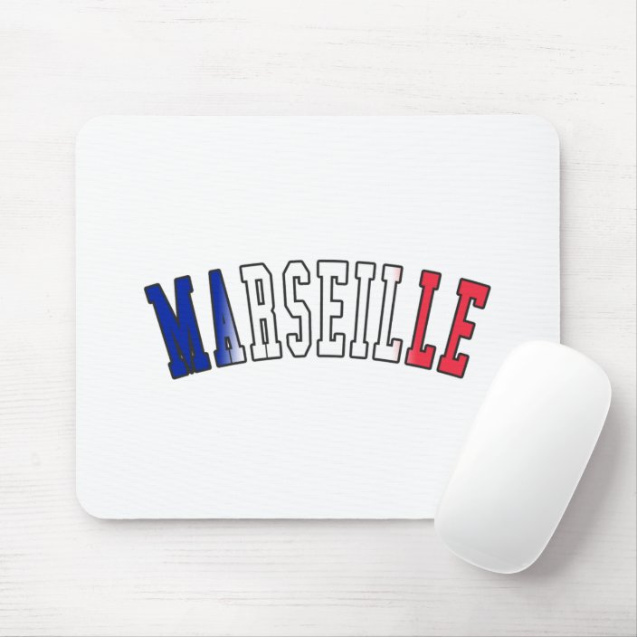 Marseille in France National Flag Colors Mousepad
