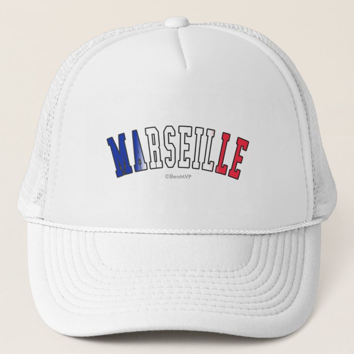 Marseille in France National Flag Colors Trucker Hat