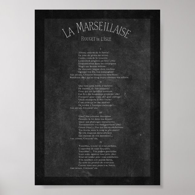 Marseille - Lyrics Poster (Front)
