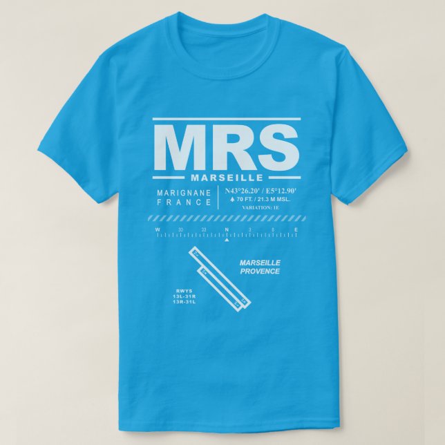 Marseille Provence Airport MRS T-Shirt (Design Front)