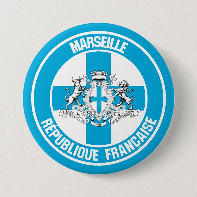 Marseille Round Emblem Button (Front)