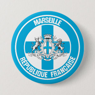 Marseille Round Emblem Button