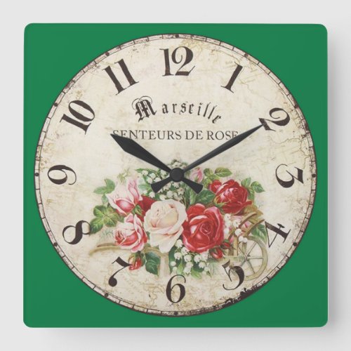 Marseille Senteurs De Rose Scents Of Rose Square Wall Clock