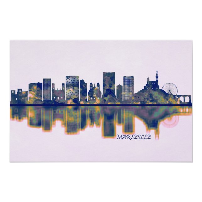 Marseille Skyline Poster (Front)