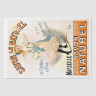 Marseille Soap Vintage Ad French Girl Decoupage Tissue Paper
