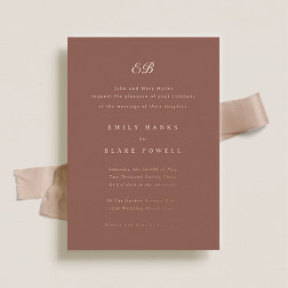 Marseille Terracotta & Rose Gold Foil Wedding Invitation