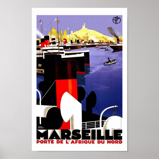 Marseille Vintage Travel Poster (Front)