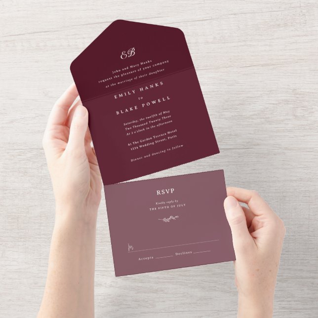 Marseille Wedding Invitation (Tearaway)