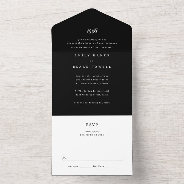 Marseille Wedding Invitation (Inside)