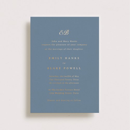 Marseille Wedding Invitation Foil Invitation