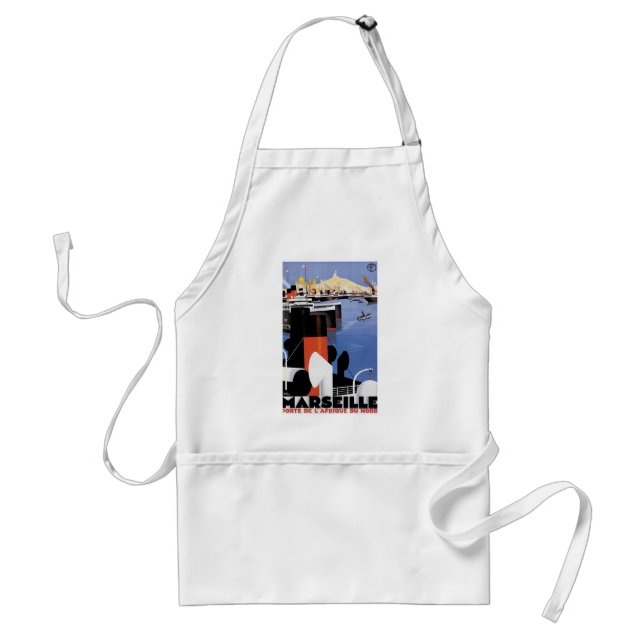 Marseilles Poster Adult Apron (Front)