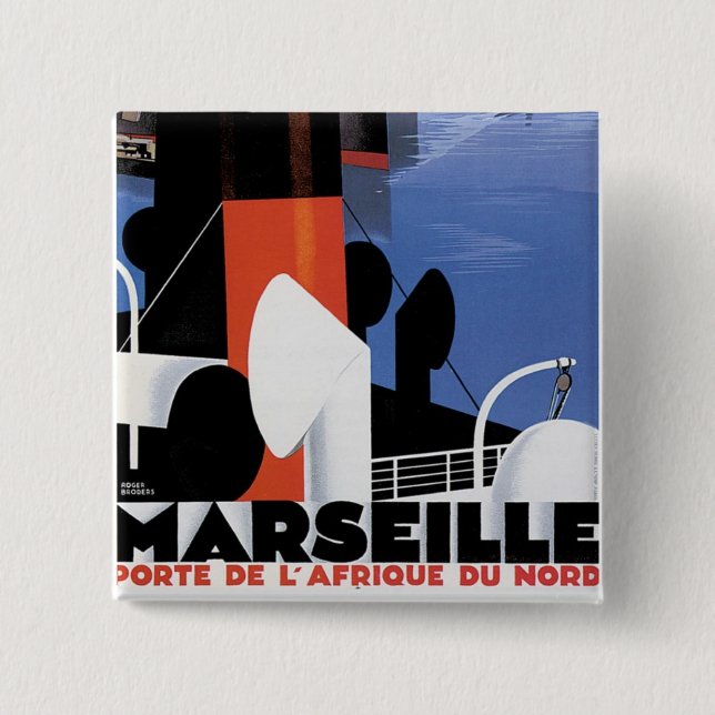 Marseilles Poster Pinback Button (Front)