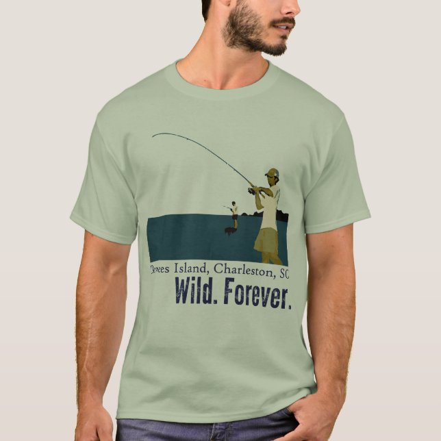 Marsh Fishing on Dewees Island - Blue Water T-Shirt (Front)