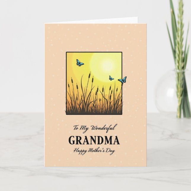 Marsh Grass Mothers Day Grandma Card (Front)